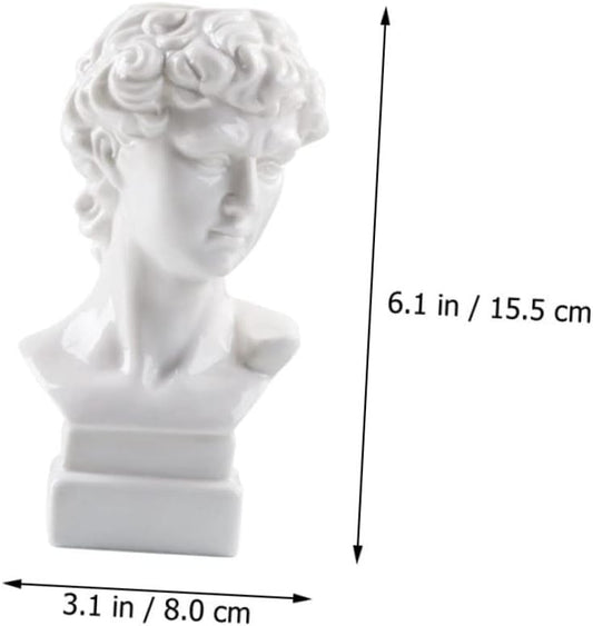 PRETYZOOM 1pc Ceramic David Head Vase Statue Planter Greek Style Flower Pot Home Decor