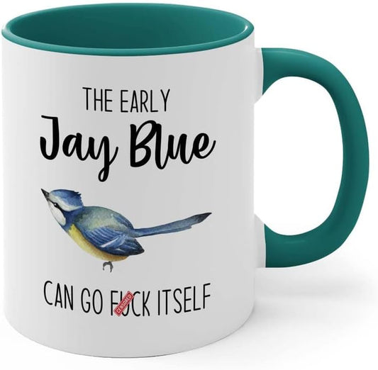 Bird Lover Two Tone Green Edition 11oz - Early Jay Blue go - Hummingbi