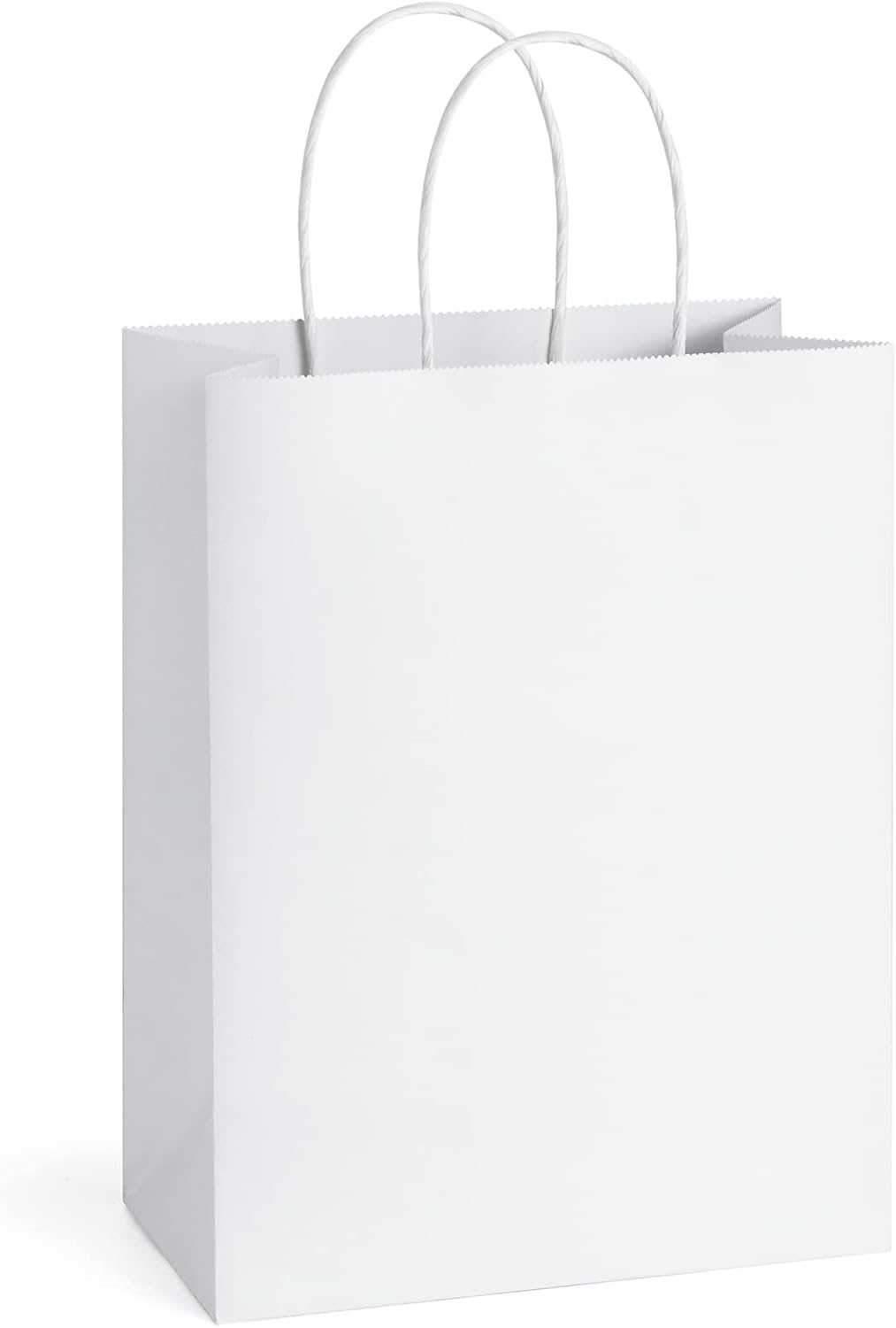 BagDream 25Pcs White Gift Bags 8x4.25x10.5 Kraft Paper for Gifts, Shop