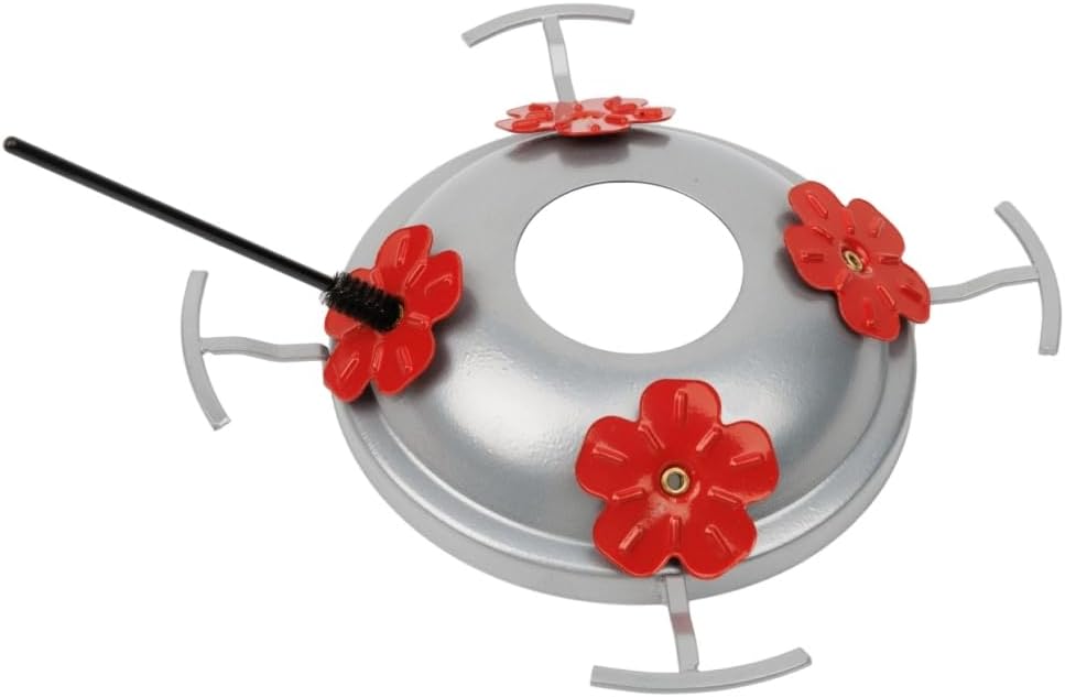 Metal Top Metal Hummingbird Feeders Base Cover with 4 Perches and 4 Flower Ports for Hummingbird Feeders Base - Metal TOP Cover ONLY