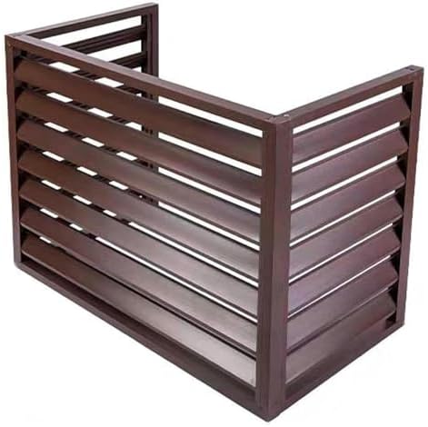Aluminum Air Conditioner Cover with Privacy Fence, 3-Panel Decorative Shutters, Outdoor Plant Stand, Weather-Resistant Aluminum Alloy (White, L100xW50xH70cm)