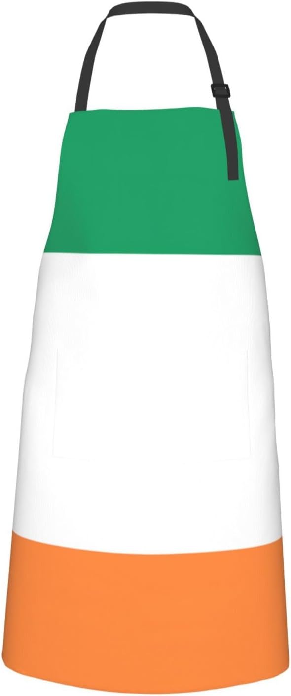 Irish flag print Waterproof chef's apron with pocket apron for kitchen cooking baking barbecue and gardening