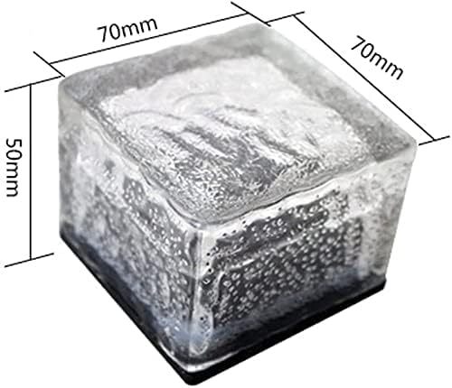 Solar Ice Glass Light,2 Packs Solar Powered Garden Lights, Waterproof IP68 Outdoor Table & Path Lights, Decorative Ice Cube for Yard (Blue)