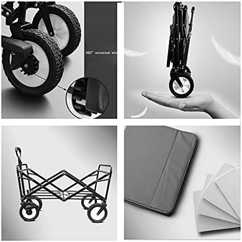 Outdoor Wagon Garden Carts Outdoor Carts Wagons Beach Cart Folding Wagon Folding Portable Outdoor Four-Wheeled Camper All Terrain Wagon with Dining Table Wagons (Green 85 * 50cm)