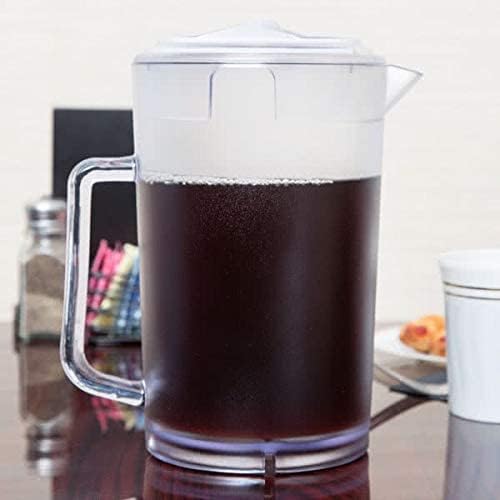 G.E.T. P-3064-1-CL-EC Heavy-Duty Shatterproof Plastic 2 Quart Pitcher with Lid, BPA Free (64 Ounce), Clear
