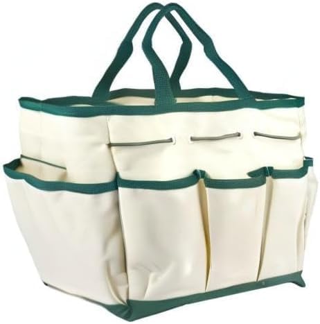 Outdoor Multi Pocket Gardening Tool Kit Holder Oxford 10" x 12" Bag 4 Side Pouches
