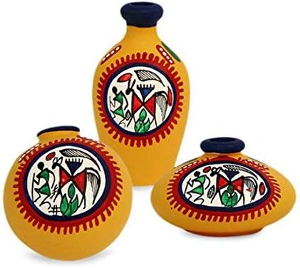Western Eiderdown Presents Terracotta Warli Hand-Painted Living Room D