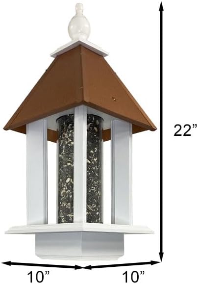 Wing & A Prayer Pavilion Bird Feeder, Hammered Copper Colored Roof