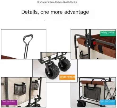 Portable Camping Cart,Outdoor Folding Beach Trolley Cart for Camping and Picnics Portable and Compact Pull Cart for Beach Camping and Outdoor Activities