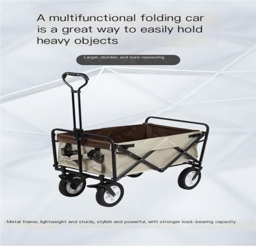 Portable Camping Cart,Folding Beach Cart Portable Mini Trolley for Camping Fishing Outdoor Activities