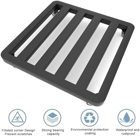 Heavy Duty Metal Plant Caddy with Lockable Wheels, Rolling Plant Dolly for Indoor/Outdoor Large Pots, Easy Repositioning, Durable Plant Stand with Casters