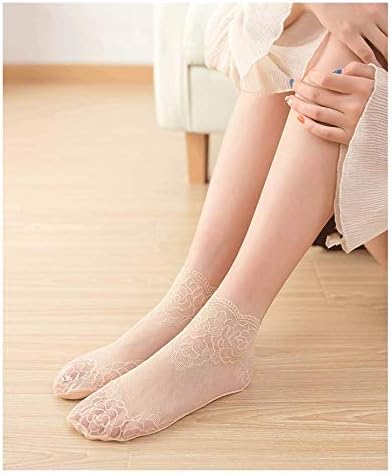 Lace Ankle Socks For Women - 5Pairs ruffle socks women - Fishnet Ankle