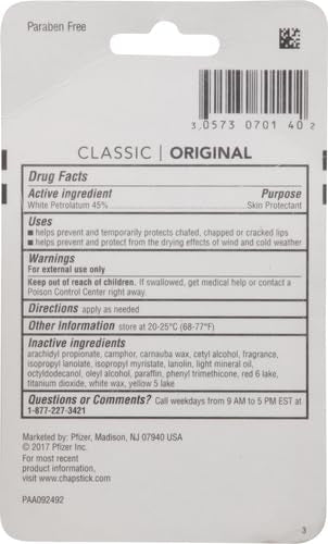 ChapStick Classic Original Lip Balm Tubes, Lip Care - 0.15 Oz (Pack of