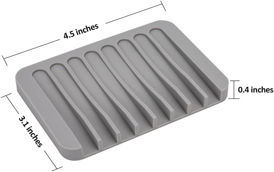 Mcyye Self Draining Soap Dishes, Premium Silicone Soap Holder & Saver for Shower, Bathroom, Kitchen, Bath Tub, Razor, Sponges, Drains Water Very Well, Can Extend Soap Life, Easy Clean