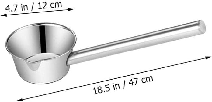 Hemoton Stainless Steel Water Dipper with Extra Long Handle 17.7 Inch Ladle for Kitchen Soup Serving Bath and Garden Watering with Pour Spout