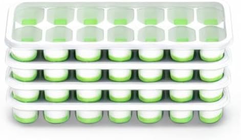Ice Cube Tray with Lid, 4 Packs 56 Cubes Durable Stackable Ice Cube Tr