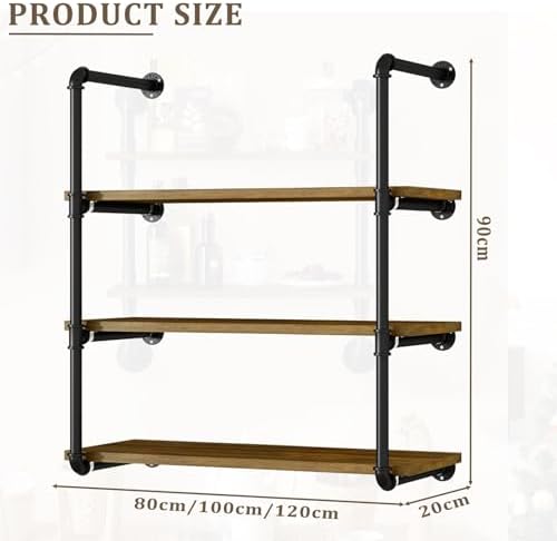Floating Wall Shelves Kitchen Spice Rack Organizer Shelf 80X20X60cm 100X20X60cm Storage Shelving Unit Plant Stand for Bedroom, Bathroom, Living Room, Office, Outdoor(100x20x90cm) ()