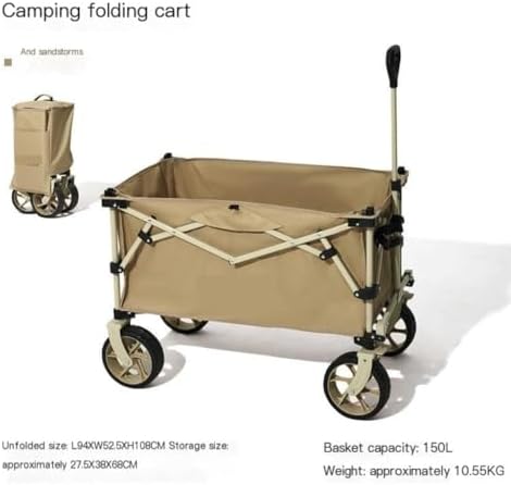 Portable Camping Cart,Beach Trolley Cart Camper Outdoor Portable Folding Cart with 150L Picnic Trailer Four Way Folding Design for Easy Transport and Storage