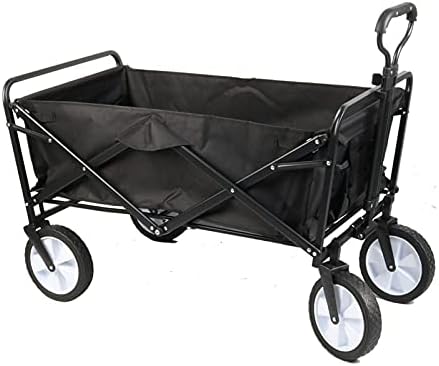 Portable Camping Cart,Beach Garden Trolley Cart Large Capacity Wagon Cart with Telescoping Handle Compact Outdoor Wheelbarrows for Camping Garden and Beach Use,Red