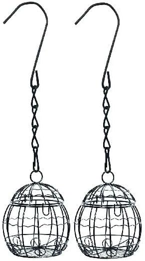 2pcs Wild Bird Feeder - Outdoor Garden Wild Metal Feeders Bird Feeder Patio Hanging 9.5 Inch for Garden Yard Outside Decoration Cute Shape attracts Birds