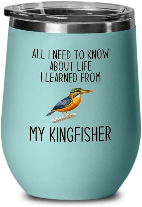 Bird Lover Teal Edition Wine Tumbler 12oz - Lfe my bird - Hummingbird Nest Cage Parrot Dad Gardening Outdoor Birdwatcher Feeder