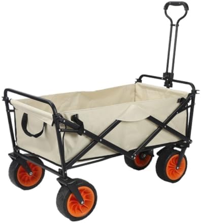 Portable Camping Cart,Outdoor Beach Trolley Cart with Table Board and 