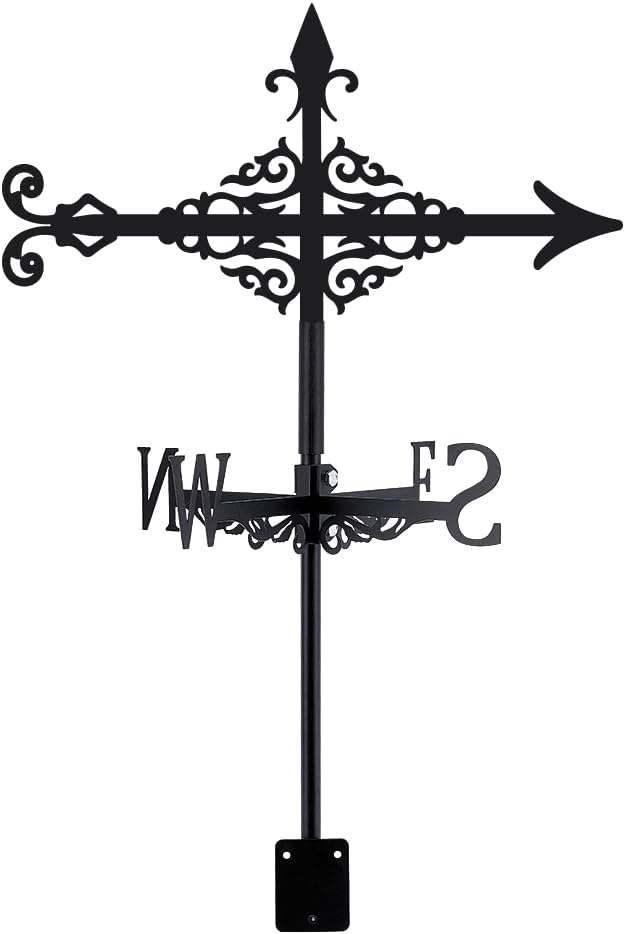 SUPERDANT Arrow Weather Vane Arrow Pattern Weathervanes Black Metal Wind Vanes Animal Wind Vanes for Outside Weathervane for Farmhouse Garden Outdoor Yard Roof Shed Paddock Decoration