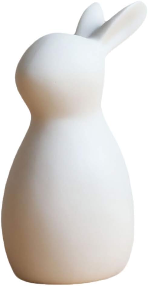 Homoyoyo Ceramic White Rabbit - Hand-Painted Ceramic Bunny Figurine El