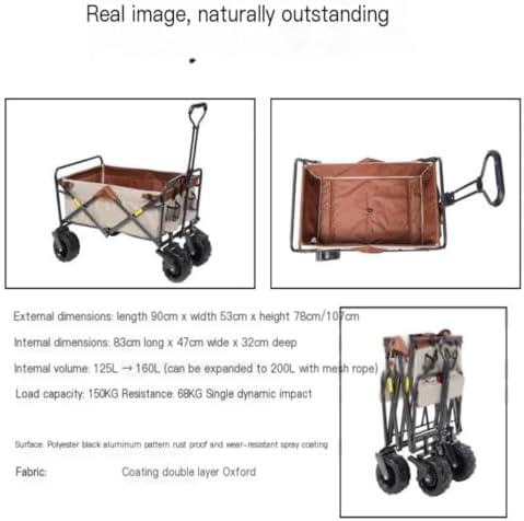 Portable Camping Cart,Outdoor Folding Beach Trolley Cart for Camping and Picnics Portable and Compact Pull Cart for Beach Camping and Outdoor Activities