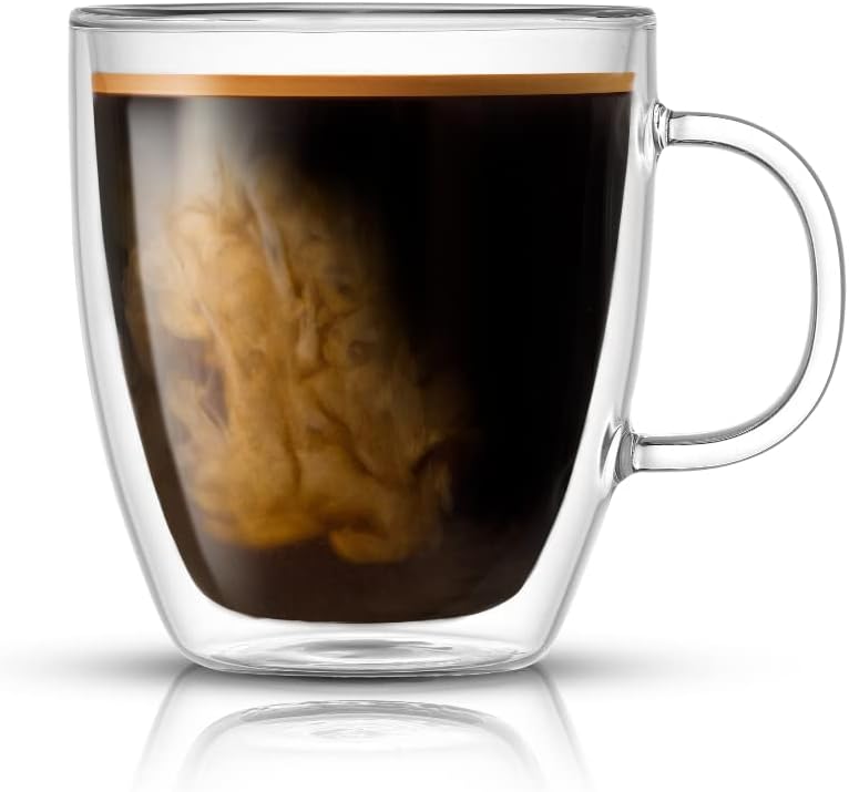 JoyJolt Savor Double Wall Insulated Glasses - Coffee Mugs (Set of 2) -
