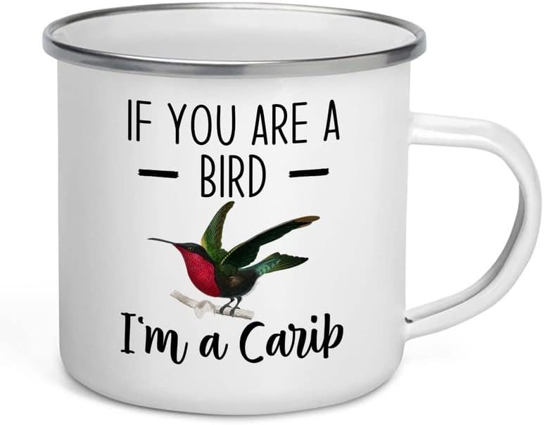 Bird Lover Camper Mug 12oz - Bird and Carib - Hummingbird Nest Cage Parrot Dad Gardening Outdoor Birdwatcher Feeder