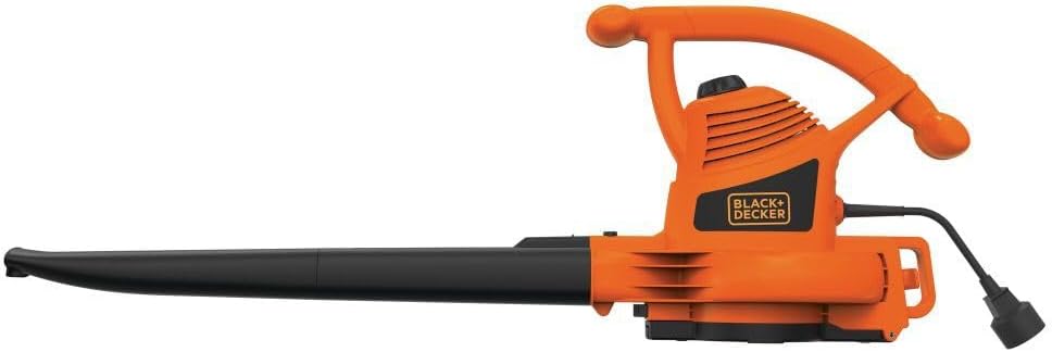 BLACK+DECKER Electric Leaf Blower, Leaf Vacuum and Leaf Mulcher, 3-in-1 300 CFM 210 MPH 12-Amp Handheld Lightweight Corded Electric Combo Kit (BV3100)