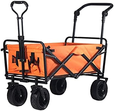 Outdoor Foldiutility Wagon Handcart Foldable with Brakes, Outdoor Garden Utility Truck, Portable Campitransport Vehicle, Load-Bea100Kg/220Lbs/Style 3/a