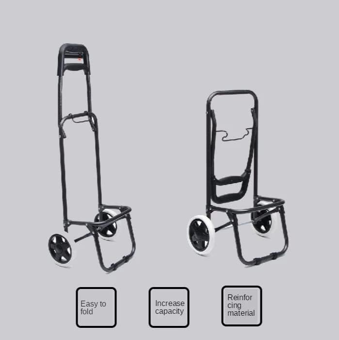 JSEIAJB Portable Shopping Cart Trolley on Wheels Folding Shopper Bag B