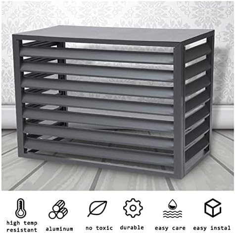 Air Conditioner Fence Screen Outdoor Flower Rack Shutters Aluminum Alloy Conditioning Cover for Outside Unit Metal Plant Stand Privacy Screen