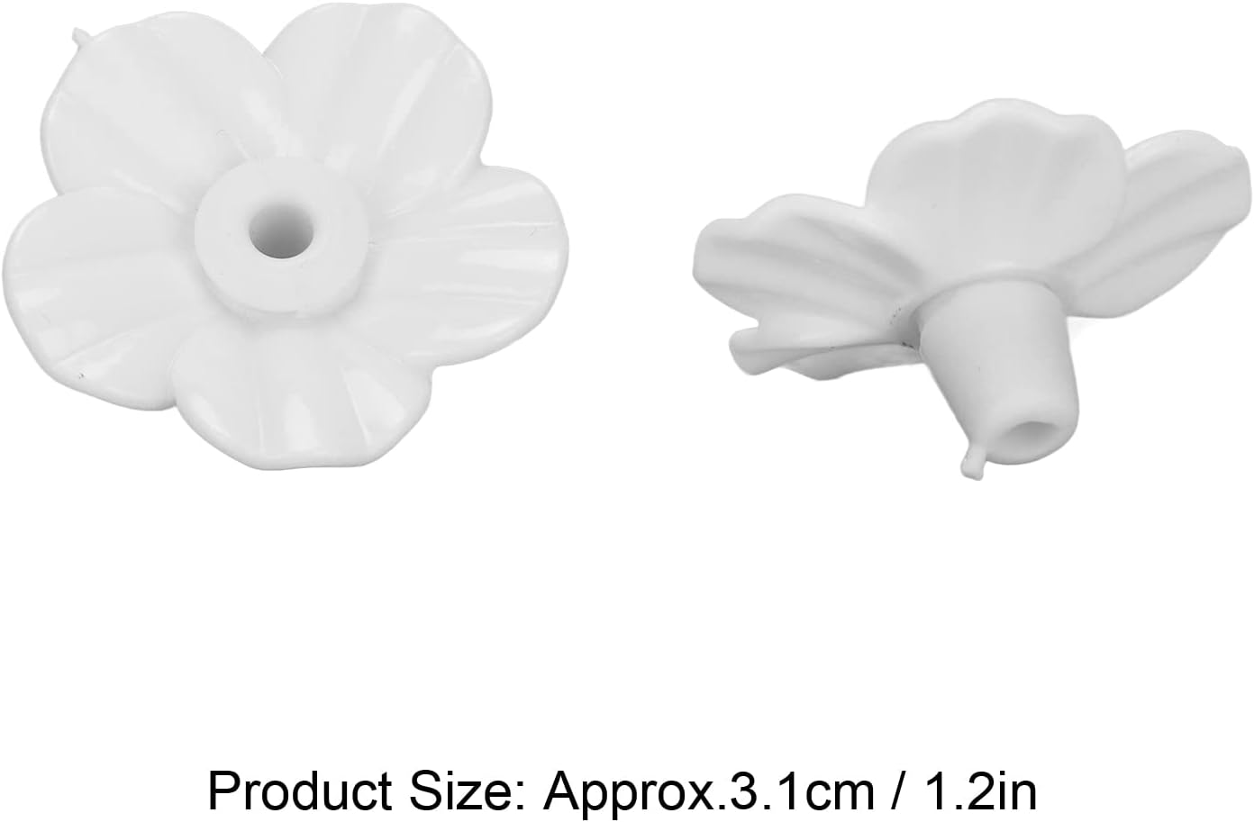 30Pcs Hummingbird Feeders Replacement Flowers, 1.2 in Decorative Innovative Hummingbird Feeders Flowers, Bird Feeding Ports Replacement Parts for Outdoor Hanging Feeders (White)