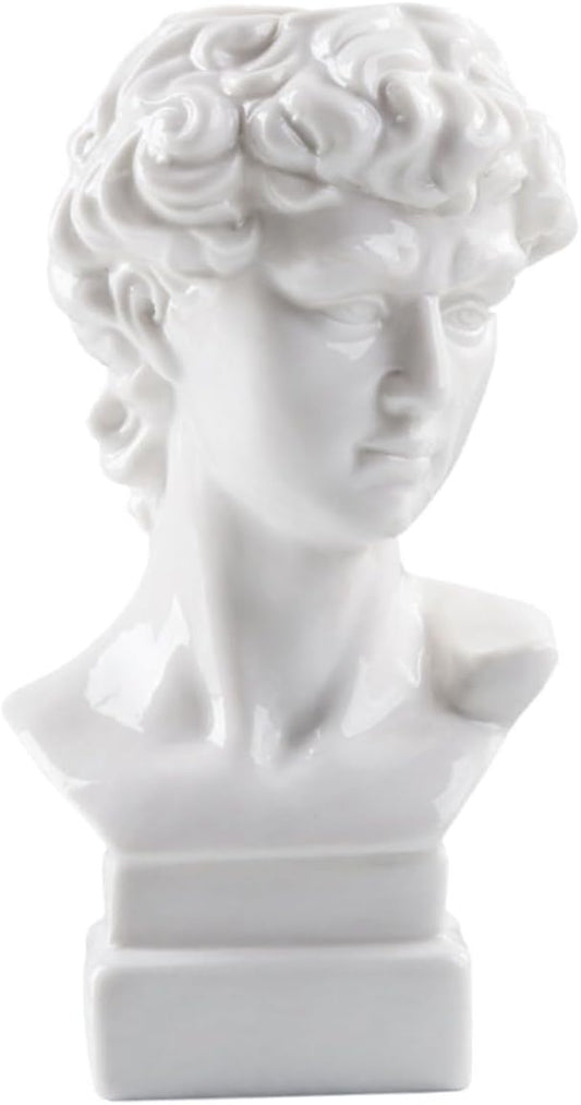 PRETYZOOM 1pc Ceramic David Head Vase Statue Planter Greek Style Flower Pot Home Decor