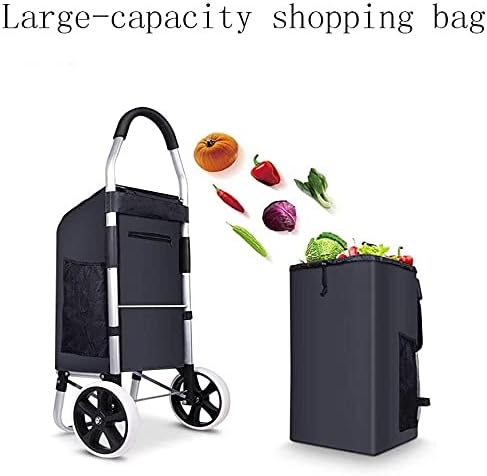 JSEIAJB Trolley cart on Wheels Woman Shopping cart Foldable Shopping B