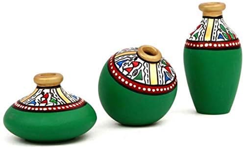 Western Eiderdown Presents Warli Handpainted Terracotta Miniature Pot 