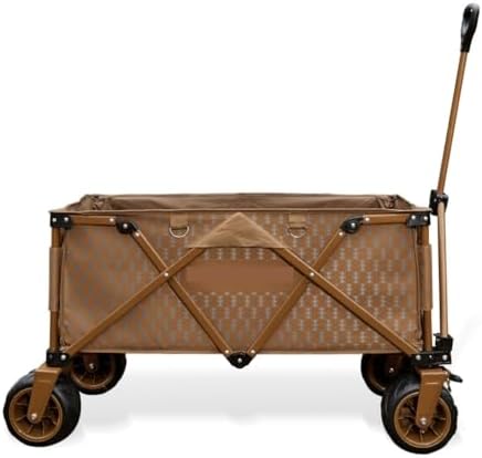 Portable Camping Cart,Portable Beach Trolley Cart for Outdoor Camping and Shopping Folding Design with Picnic Table and Easy Assembly