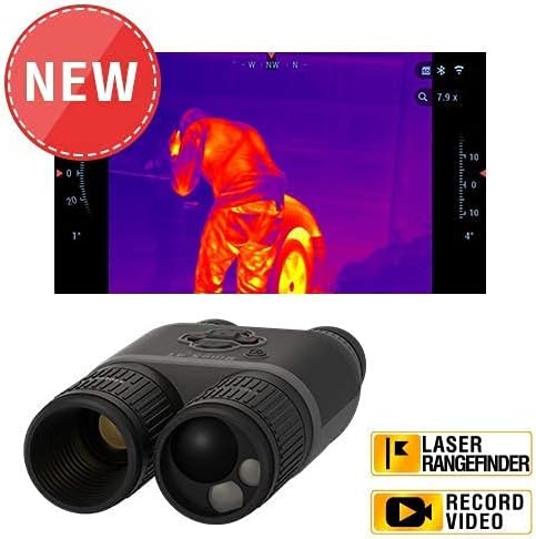 ATN BinoX 4T Thermal Binocular with Laser Range Finder, Full HD Video rec, WiFi, Smooth Zoom and Smartphone Controlling Thru iOS or Android Apps (384x288, 2-8x)