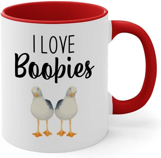 Bird Lover Two Tone Red Edition 11oz - Love Boobies - Hummingbird Nest Cage Parrot Dad Gardening Outdoor Birdwatcher Feeder