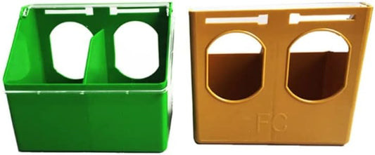 Pigeon Feeder Water 2 Pack Cups Hanging Feeding Bowl for Chickens Ducks Quails Bird Plastic Water Food Feeder with 2 Holes & Cover