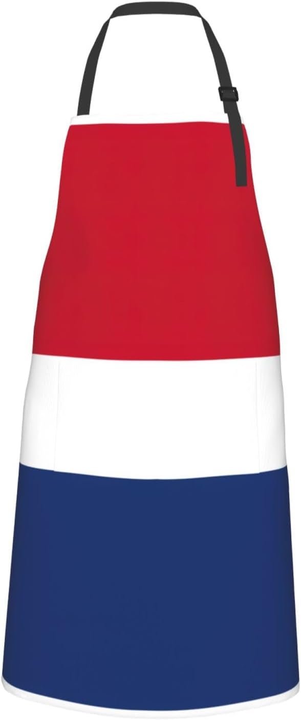 Dutch flag print Waterproof chef's apron with pocket apron for kitchen cooking baking barbecue and gardening