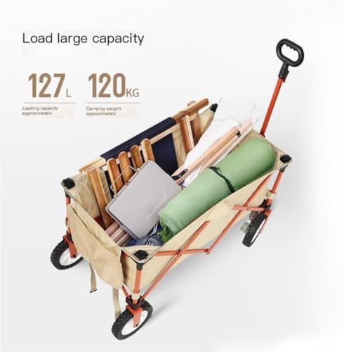 Portable Camping Cart,Folding Beach Trolley Cart for Camping Lightweight Portable Outdoor Trailer for Picnic Grocery Shopping Cart with Wheels for Outdoor Activities.