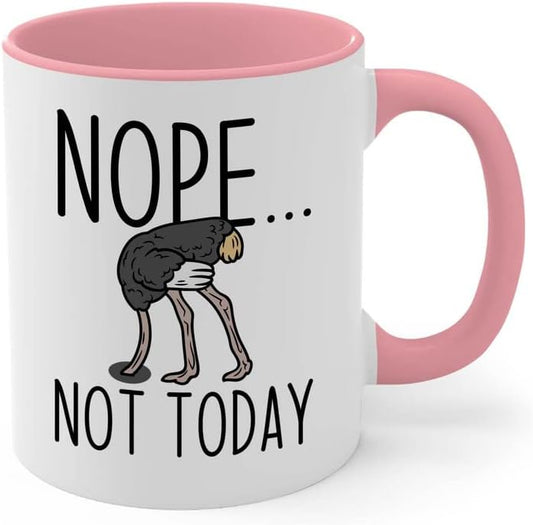 Bird Lover Two Tone Pink Edition 11oz - Nope not Today - Hummingbird Nest Cage Parrot Dad Gardening Outdoor Birdwatcher Feeder