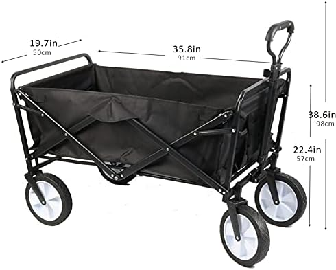 Portable Camping Cart,Beach Garden Trolley Cart Large Capacity Wagon Cart with Telescoping Handle Compact Outdoor Wheelbarrows for Camping Garden and Beach Use,Red