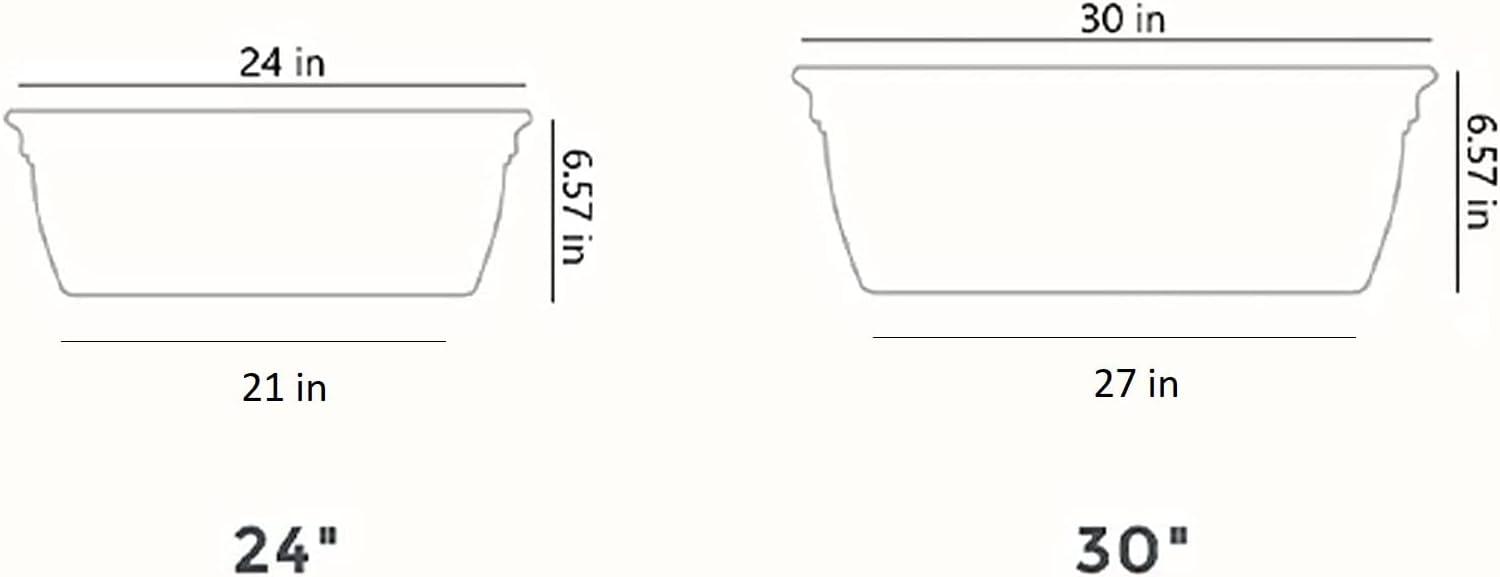 The HC Companies 24" Eclipse Plastic Window Box 7.76"x24"x6.57" in Bla