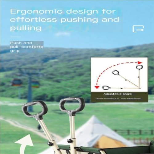 Portable Camping Cart,Foldable Beach Trolley Cart for Camper Outdoor Stroller Travel Equipment Supplies for Picnic Outdoor Carts for Camping Black Color