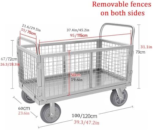 Collapsible Wagon Cart with Wheels Foldable Folding Wagons Carts Silen